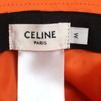 Celine Logo Print Quilted Hat Bucket Hat Black Orange — view 8