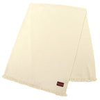 Gucci Wool Silk GG Jacquard Fringe Large Shawl Blanket Light Beige Scarf