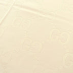 Gucci Wool Silk GG Jacquard Fringe Large Shawl Blanket Light Beige Scarf — view 3