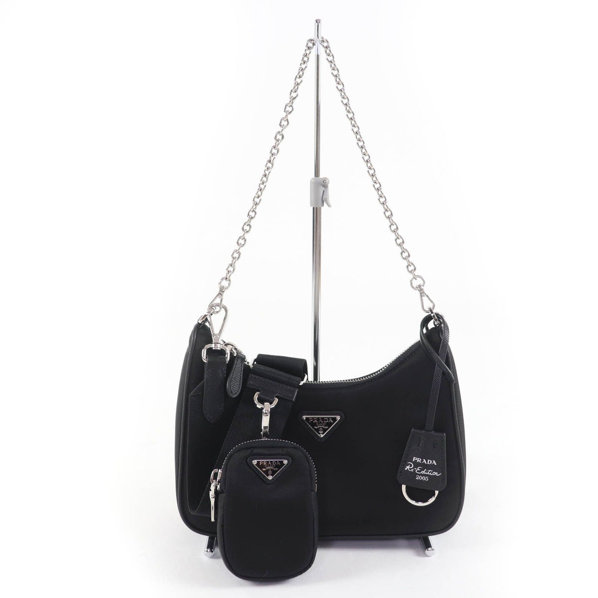 Prada Re Edition Triangle Logo 2-Way Bag Black