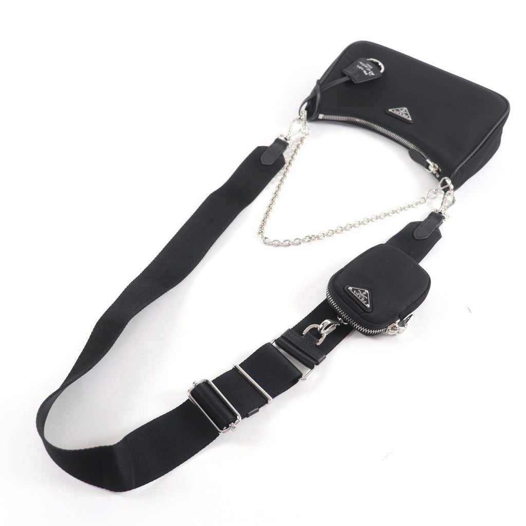 Prada Re Edition Triangle Logo 2-Way Bag Black — view 4