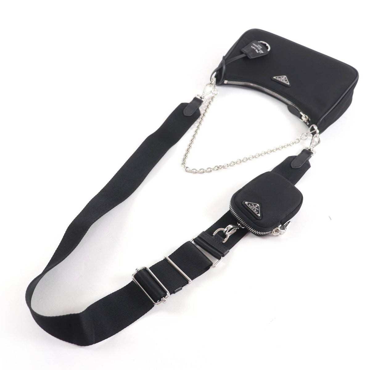 Prada Re Edition Triangle Logo 2-Way Bag Black — view 4