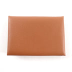 Hermes Calvi Duo Gold Evercolor Coin Purse Card Case — view 3