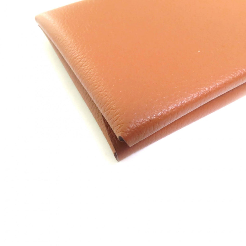 Hermes Calvi Duo Gold Evercolor Coin Purse Card Case — view 6
