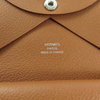 Hermes Calvi Duo Gold Evercolor Coin Purse Card Case — view 7