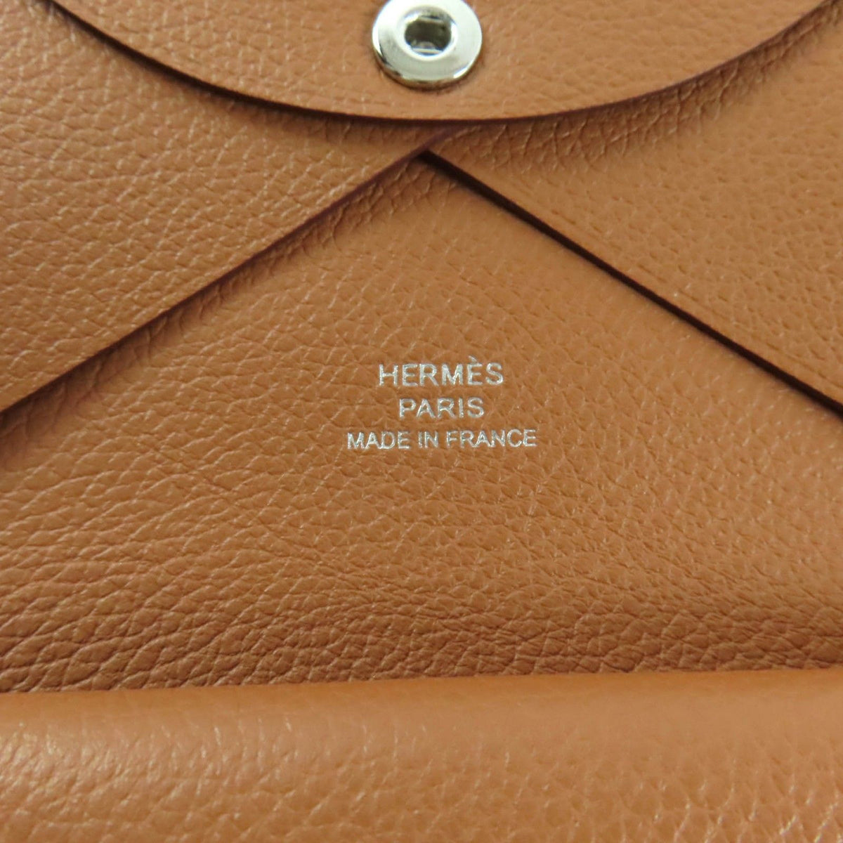 Hermes Calvi Duo Gold Evercolor Coin Purse Card Case — view 7