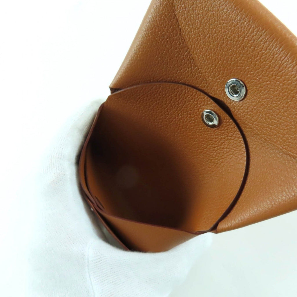 Hermes Calvi Duo Gold Evercolor Coin Purse Card Case — view 5