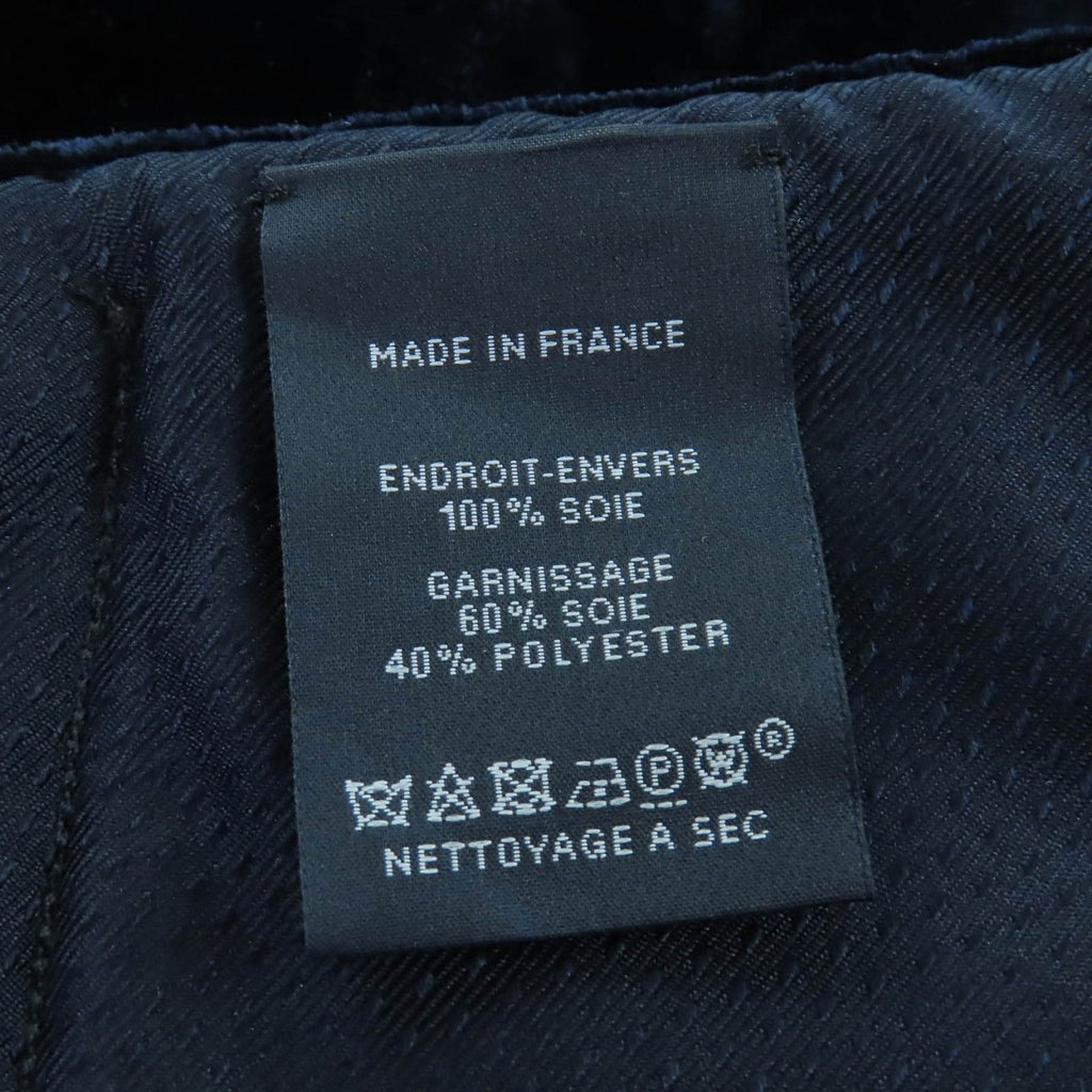 Hermes Silk 100% Logo Quilted Large Shawl Scarf Navy — view 5