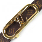 Louis Vuitton My LV Chain Reversible Monogram Leather Belt Brown Black Gold — view 4