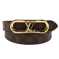 Louis Vuitton My LV Chain Reversible Monogram Leather Belt Brown Black Gold