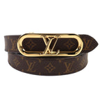 Louis Vuitton My LV Chain Reversible Monogram Leather Belt Brown Black Gold
