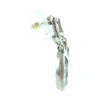 Chanel Metal Crystal CC Logo Bijou Teardrop Earrings Silver — view 5