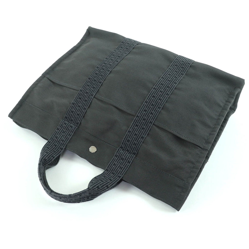 Hermes Herline MM Sellier Canvas Tote Bag Gray — view 4
