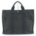Hermes Herline MM Sellier Canvas Tote Bag Gray