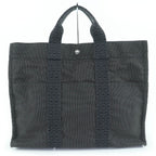 Hermes Herline MM Sellier Canvas Tote Bag Gray