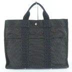 Hermes Herline MM Sellier Canvas Tote Bag Gray — view 2