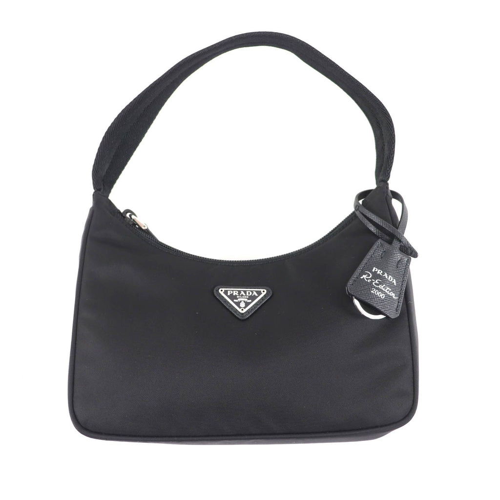 Prada Re Edition 2000 Re-Nylon Mini Bag Triangle Plate Charm Black