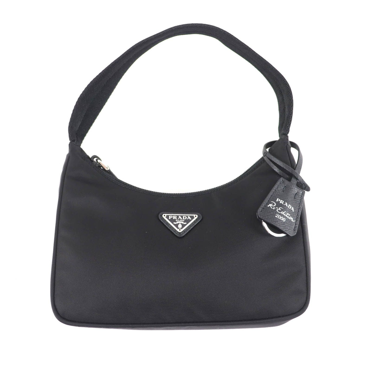Prada Re Edition 2000 Re-Nylon Mini Bag Triangle Plate Charm Black