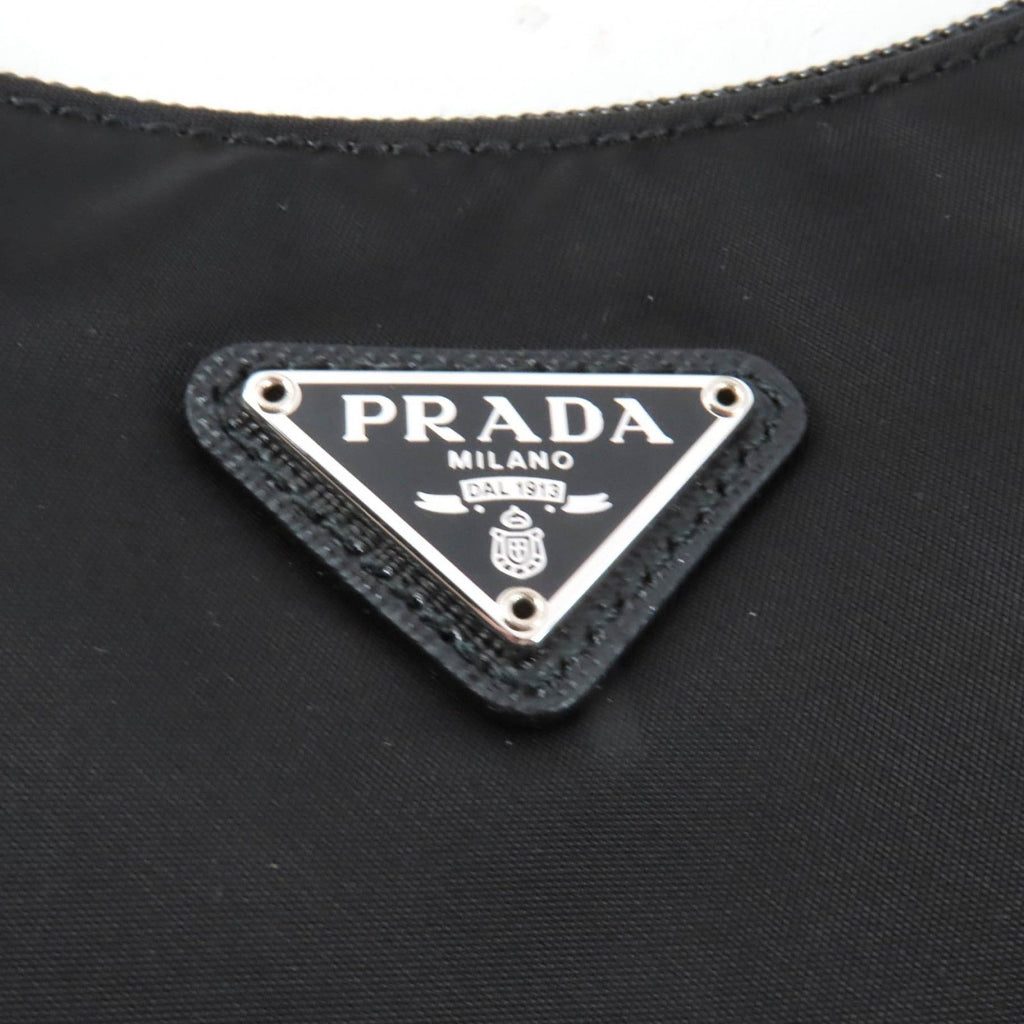 Prada Re Edition 2000 Re-Nylon Mini Bag Triangle Plate Charm Black — view 8