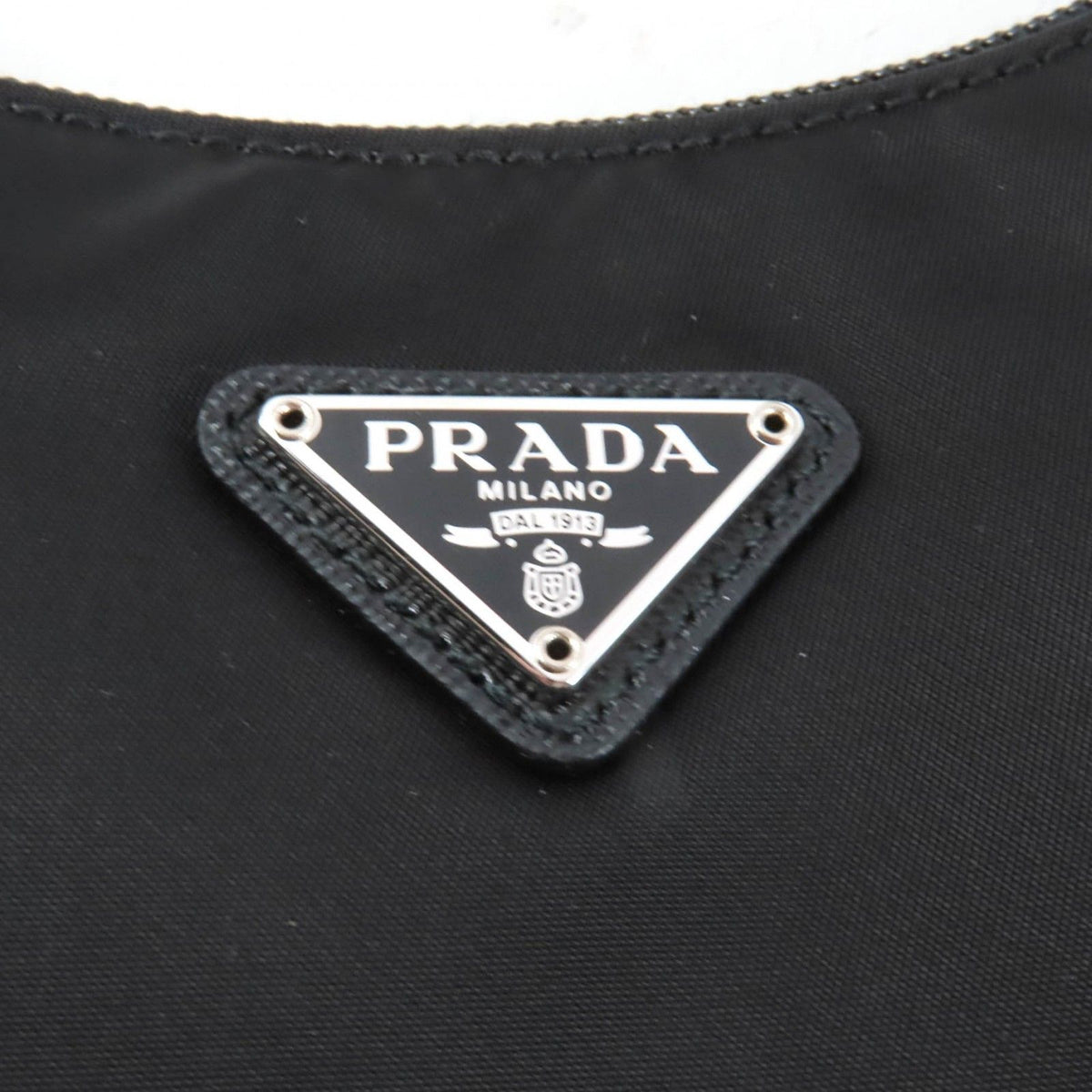 Prada Re Edition 2000 Re-Nylon Mini Bag Triangle Plate Charm Black — view 8