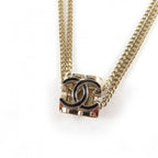 Chanel CC Logo Cube Pendant Gold