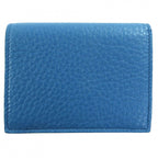 Prada Vitello Grain Letter Ring Logo Leather Compact Wallet Bifold Cobalt — view 3