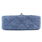 Chanel Denim Mini Quilted CC Logo Camellia Chain Shoulder Bag Indigo — view 6