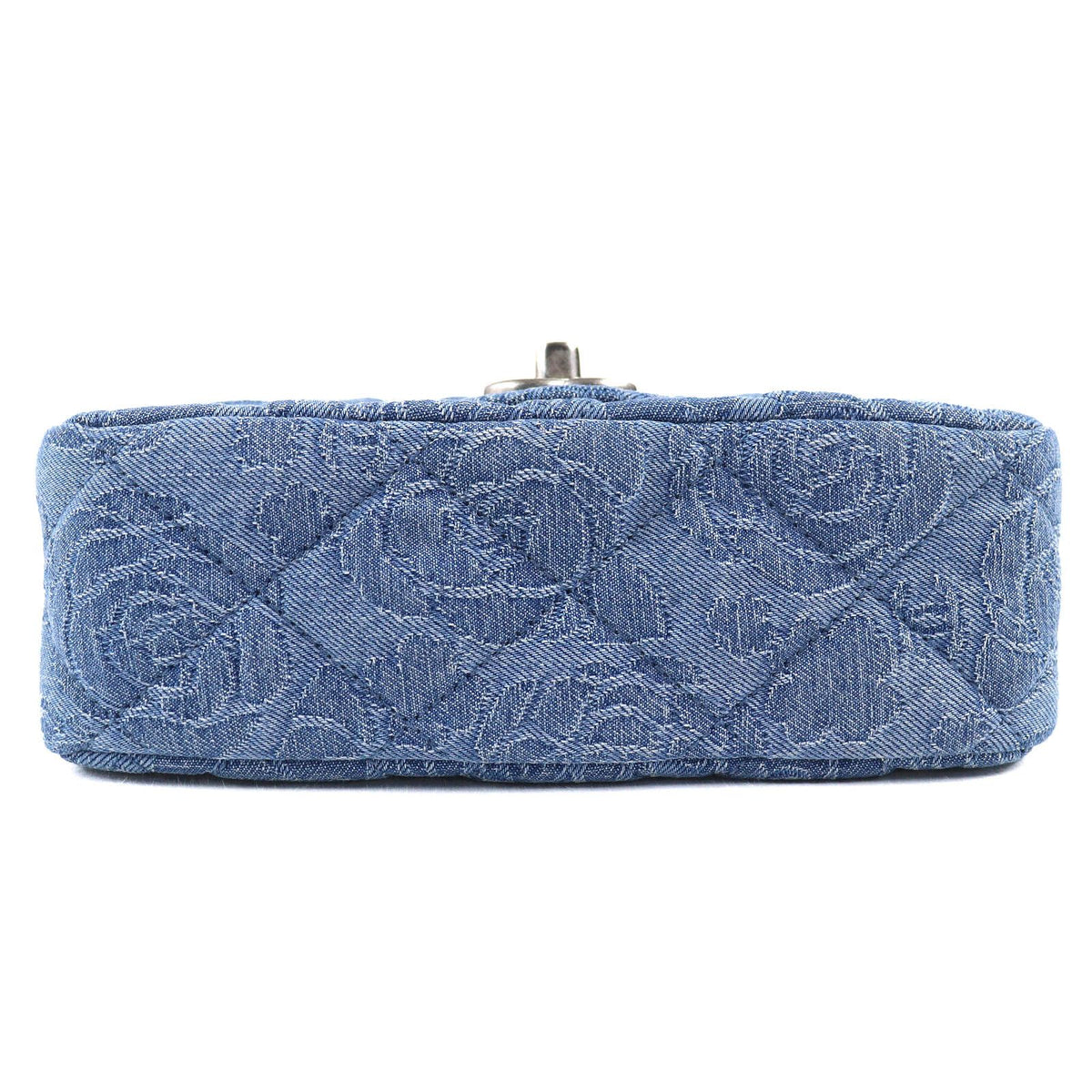 Chanel Denim Mini Quilted CC Logo Camellia Chain Shoulder Bag Indigo — view 6