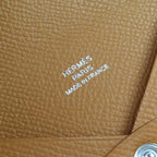 Hermes Calvi Veau Epsom Gold Silver Business Card Case — view 7