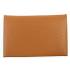 Hermes Calvi Veau Epsom Gold Silver Business Card Case