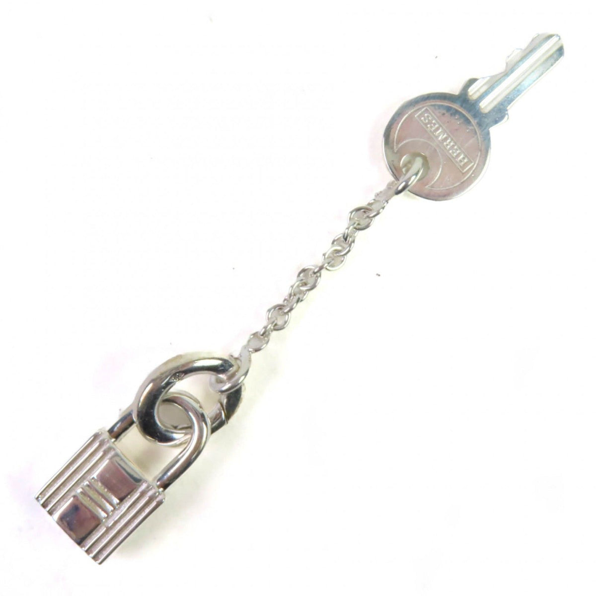Hermes Cadena Key Motif H Logo Pendant Silver — view 3