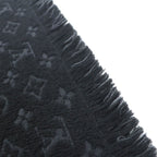 Louis Vuitton Monogram Classic Wool 100% Scarf with Fringes Black — view 3