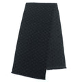 Louis Vuitton Monogram Classic Wool 100% Scarf with Fringes Black