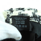 Chanel 20B CC Logo Plate Houndstooth Glitter Tweed Hat White Black — view 8