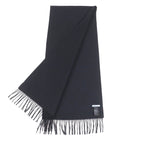 Prada Silk Cashmere Mixed Fringe Scarf Black — view 3