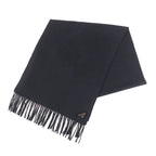 Prada Silk Cashmere Mixed Fringe Scarf Black