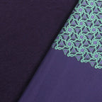 Hermes Silk Angora All Over Print Fringed Reversible Shawl Scarf Navy Green — view 4