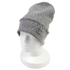 Chanel 16B Cashmere CC Logo Fringe Design Glitter Beanie Knit Cap Gray Hat — view 3