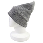 Chanel 16B Cashmere CC Logo Fringe Design Glitter Beanie Knit Cap Gray Hat — view 4