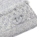 Chanel 16B Cashmere CC Logo Fringe Design Glitter Beanie Knit Cap Gray Hat — view 7