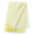 Hermes Cashmere 100% Wavy Double Face Knit Large Scarf with Fringe Yellow — view 2