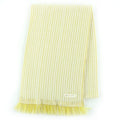 Hermes Cashmere 100% Wavy Double Face Knit Large Scarf with Fringe Yellow