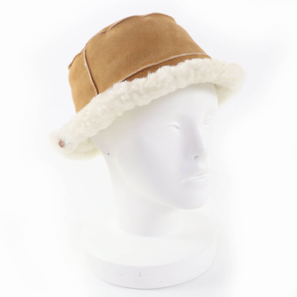 Loewe Logo Leather Use Shearling Bucket Hat Brown 57