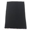 Gucci Wool 100% Logo Large Scarf with Fringe Shawl Black 70