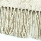 Gucci Cashmere 100% GG Pattern Scarf Beige 45 — view 8