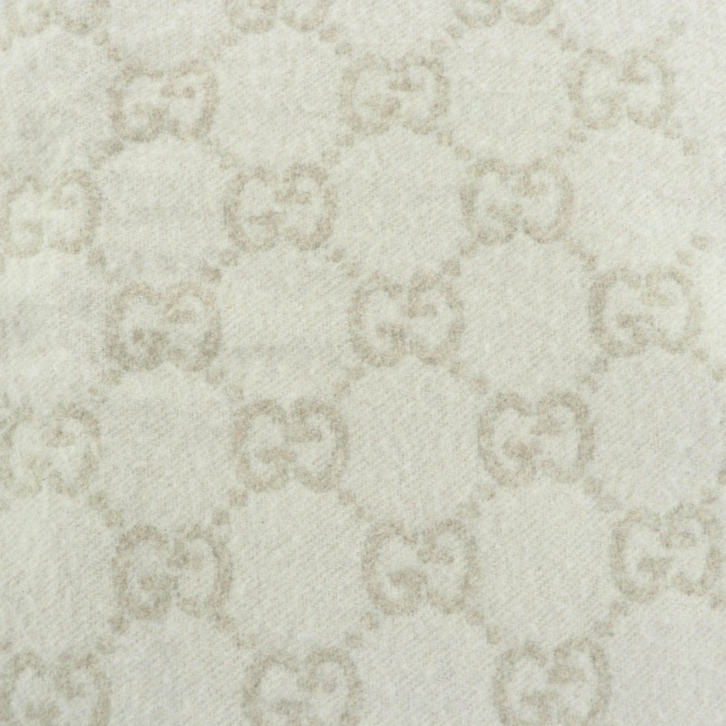 Gucci Cashmere 100% GG Pattern Scarf Beige 45 — view 7