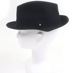 Hermes Rabbit Sellier Buttons Hat Fedora Felt Hat Black 58 — view 2