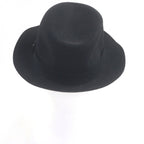 Hermes Rabbit Sellier Buttons Hat Fedora Felt Hat Black 58 — view 3