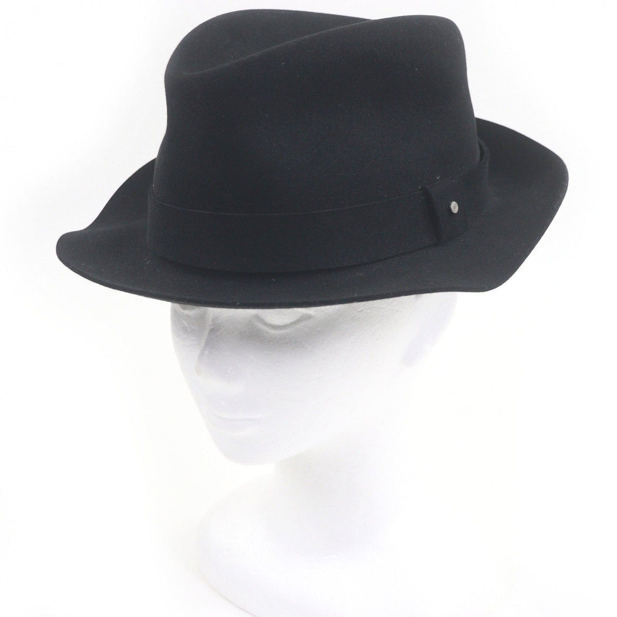 Hermes Rabbit Sellier Buttons Hat Fedora Felt Hat Black 58