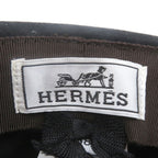 Hermes Rabbit Sellier Buttons Hat Fedora Felt Hat Black 58 — view 5
